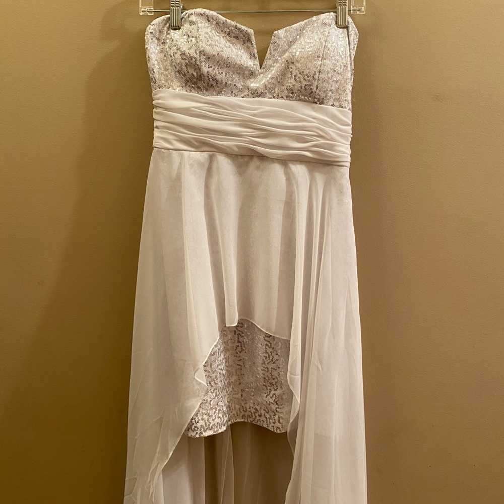 Arden B High Low White Sequin Dress